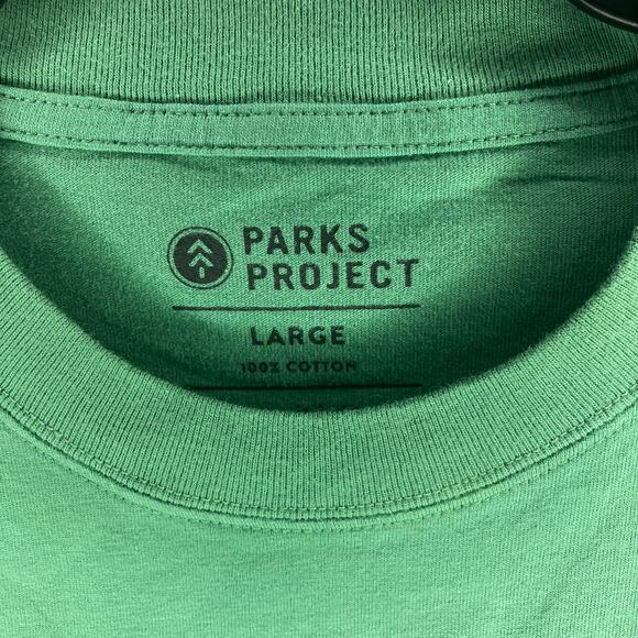 NWT PARKS PROJECT 90s Doodle Parks Tee Green Short Sleeve Large - Picture 4 of 5